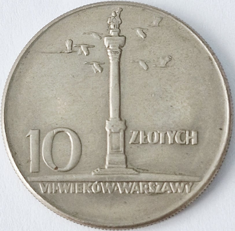Moneta 10 zł Kolumna Zygmunta 1965