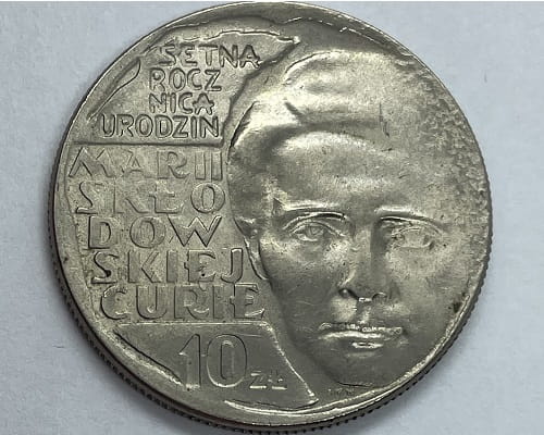 Moneta 10 zł Maria Skłodowska-Curie 1967