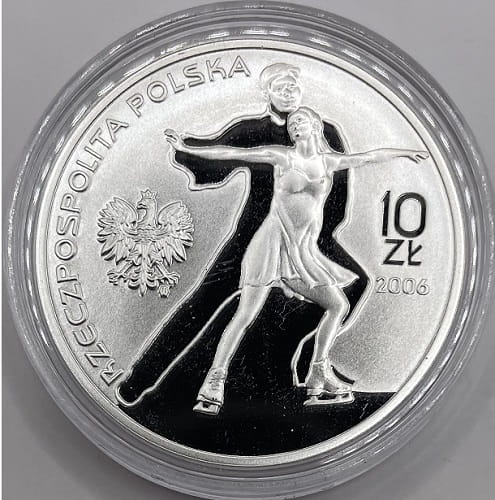 Moneta 10 zł Zimowe Igrzyska Turyn łyżwiarstwo 2006
