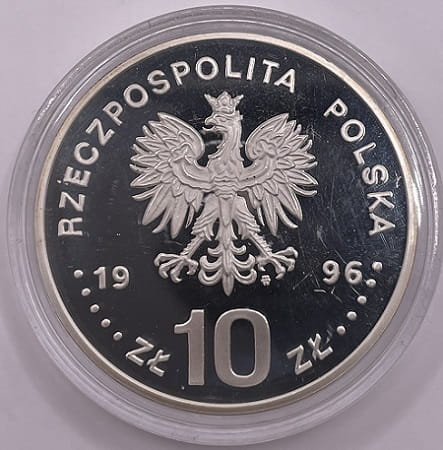 Moneta 10 zł Zygmunt II August półpostać 1996