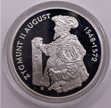 Moneta 10 zł Zygmunt II August półpostać 1996