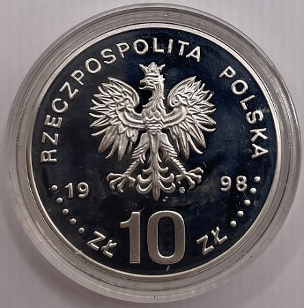 Moneta 10 zł Zygmunt III Waza półpostać 1998