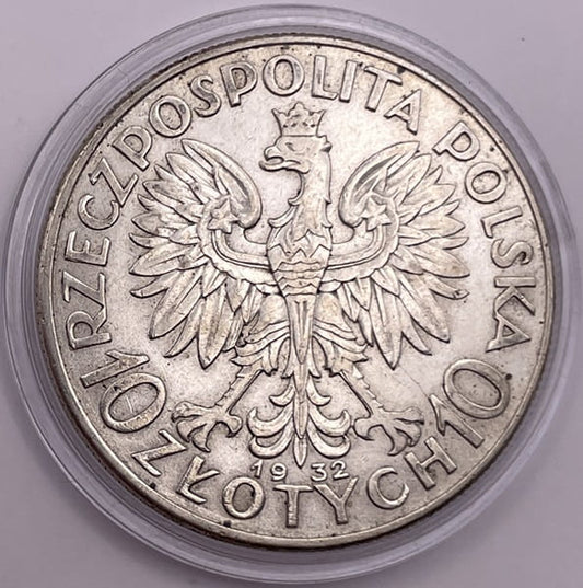 Moneta 10 złotych 1932 Polonia Głowa Kobiety b.z. stan 2