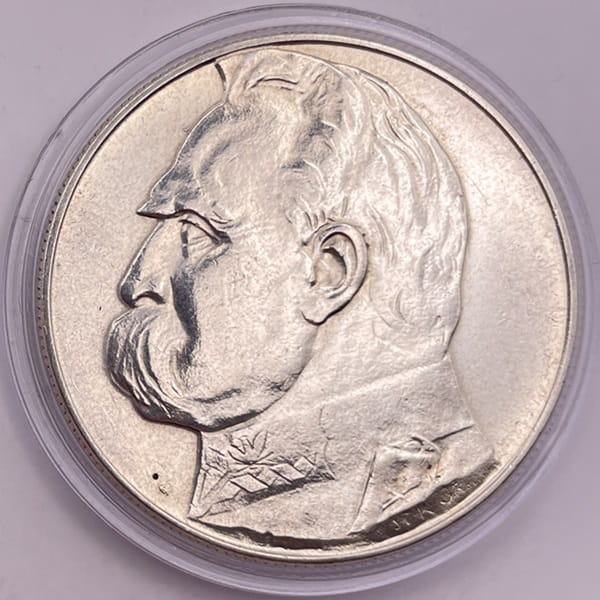 Moneta 10 złotych 1937 r. Józef Piłsudski stan 2