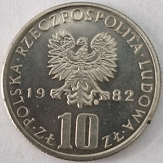 Moneta 10 złotych Bolesław Prus 1982