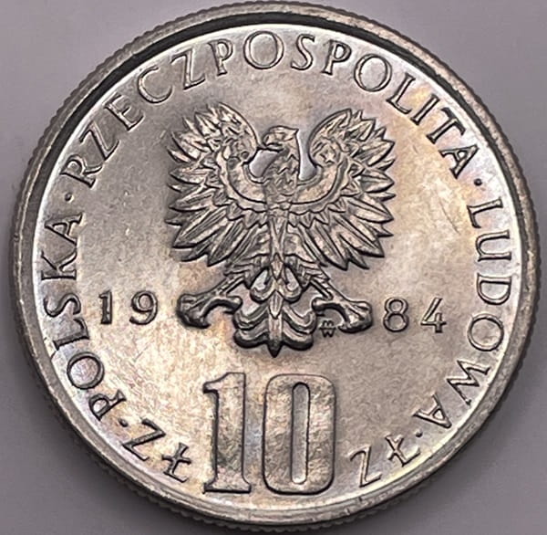 Moneta 10 zł Bolesław Prus 1984