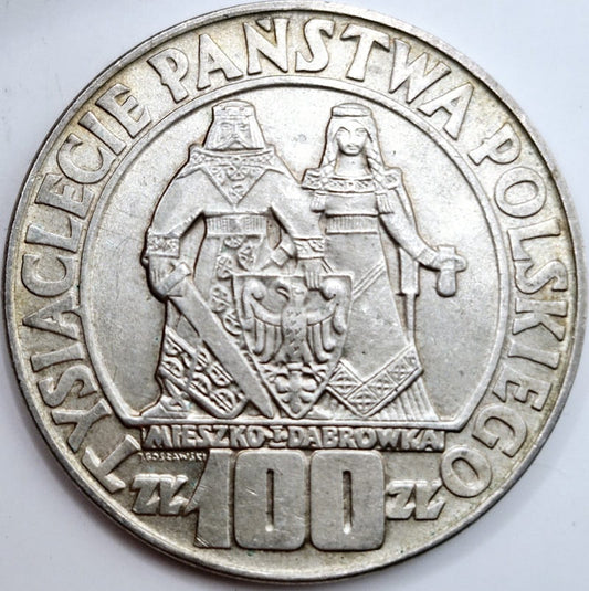 Moneta 100 zł Mieszko i Dąbrówka 1966 r.