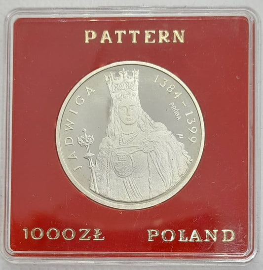 Moneta 1000 zł Jadwiga Andegaweńska  próba 1988 r.
