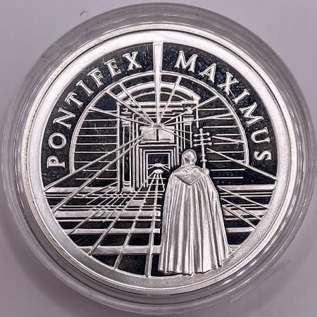 Moneta 10 zł Jan Paweł  II pontifex maximus 2002
