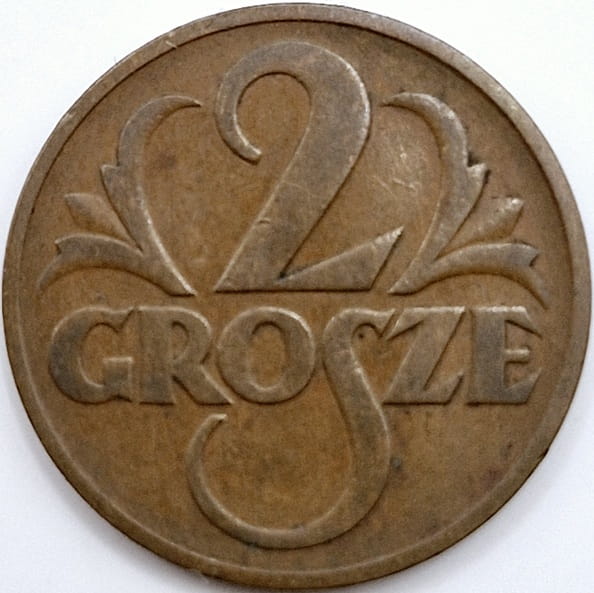 Moneta 2 grosze 1937 stan 2