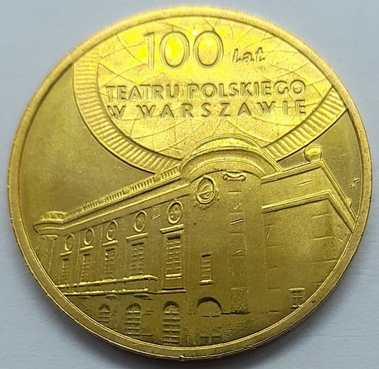 Moneta 2 zł 100 lat Teatru Polskiego w Warszawie 2013