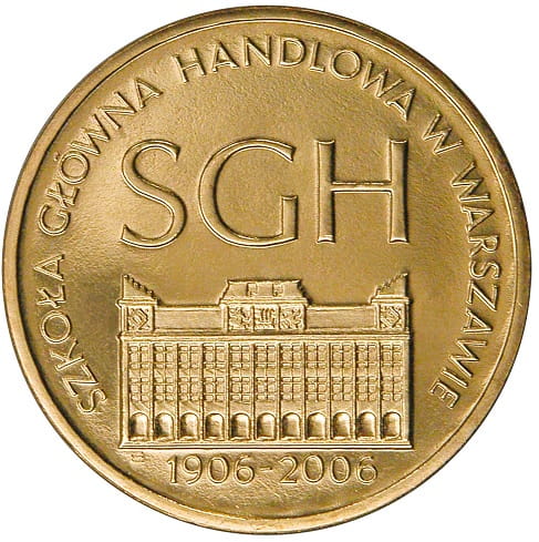 Moneta 2 zł 100-lecie SGH w Warszawie 2006