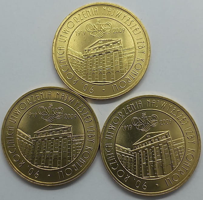 Moneta 2 zł 90 rocznica utworzenia NIK 2009