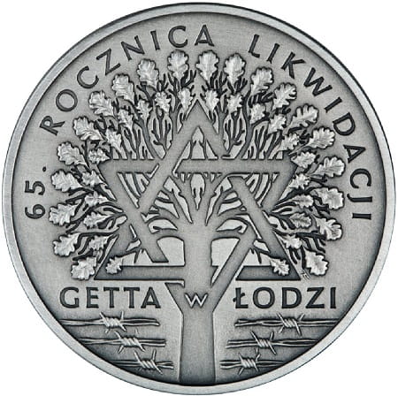 Moneta 20 zł 65 rocznica likwidacji Getta w Łodzi 2009