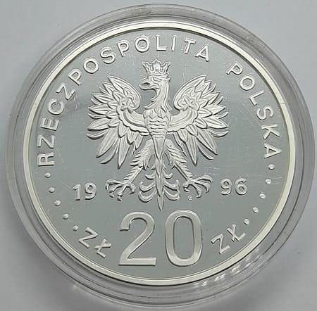 Moneta 20 zł Tysiąclecie miasta Gdańska 1996