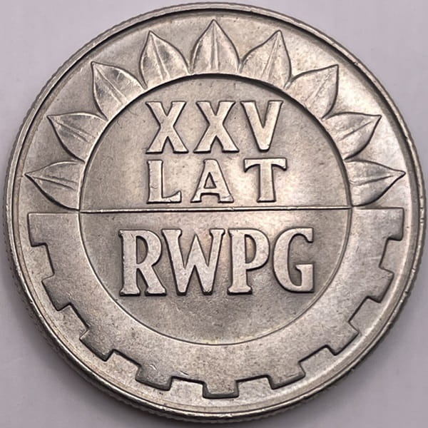 Moneta 20 zł XXV lat RWPG 1974