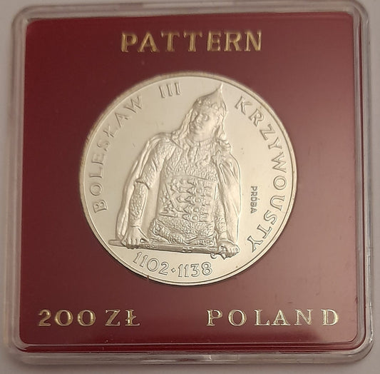 Moneta 200 zł Bolesław III Krzywousty Próba 1982 r.