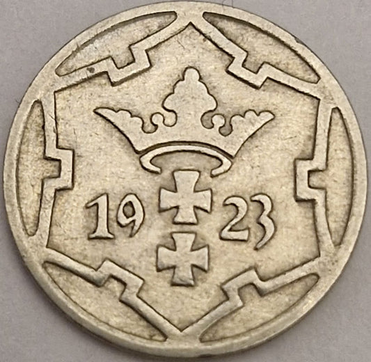 Moneta 5 fenigów 1923 Wolne Miasto Gdańsk stan 2