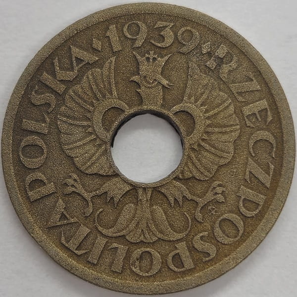 Moneta 5 groszy 1939 cynk