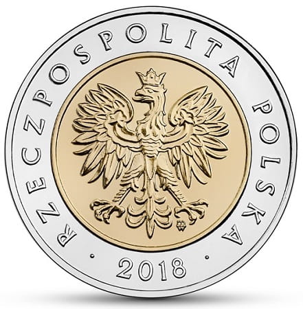 Moneta 5 zł 100-lecie odzyskania przez Polskę niepodległości 2018