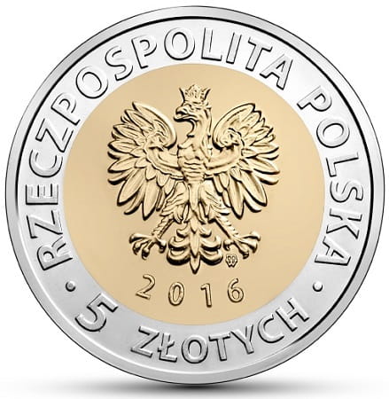 Moneta 5 zł Zamek Książąt Pomorskich w Szczecinie 2016