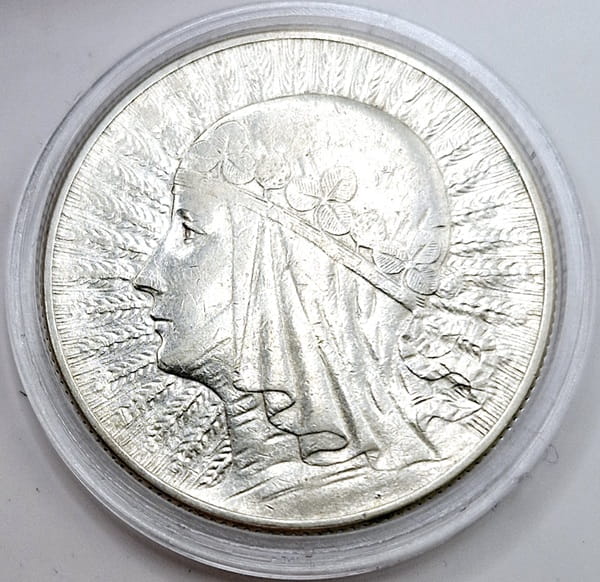 Moneta 5 złotych 1933 Polonia Głowa Kobiety stan 2