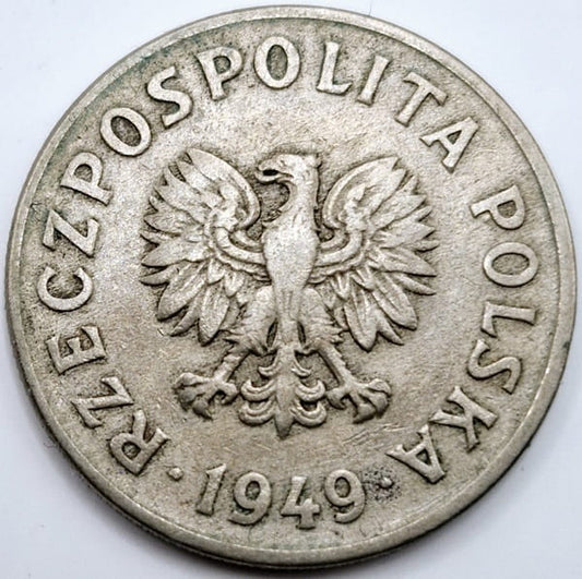 Moneta 50 groszy 1949 bz stan 3 miedzionikiel