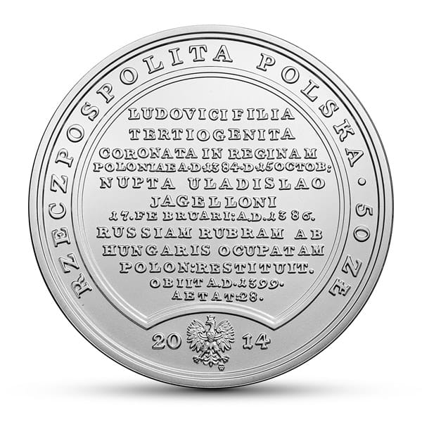 Moneta 50 zł Jadwiga Andegaweńska 2014