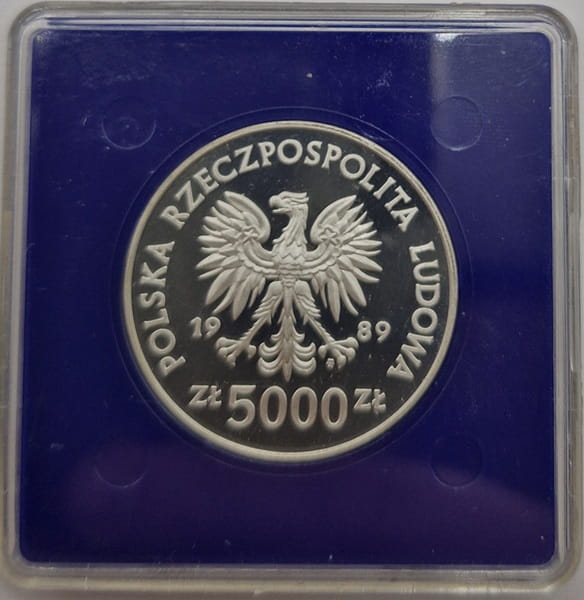 Moneta 5000 zł Ratujemy zabytki Torunia 1989