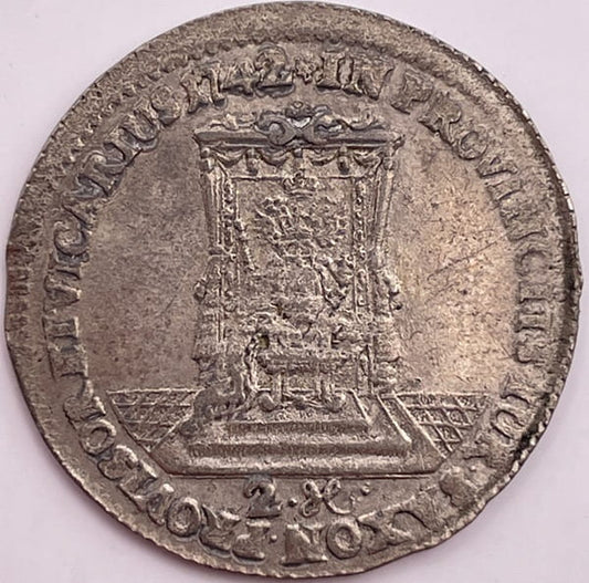 Moneta Dwugrosz wikariacki August III Sas Drezno 1742 r.