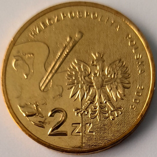 Moneta 2 zł Tadeusz Makowski 2005