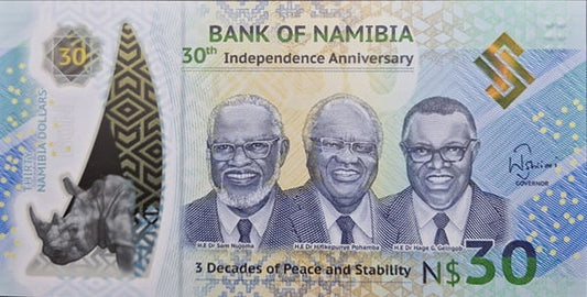 Namibia banknot 30 namibia 2020