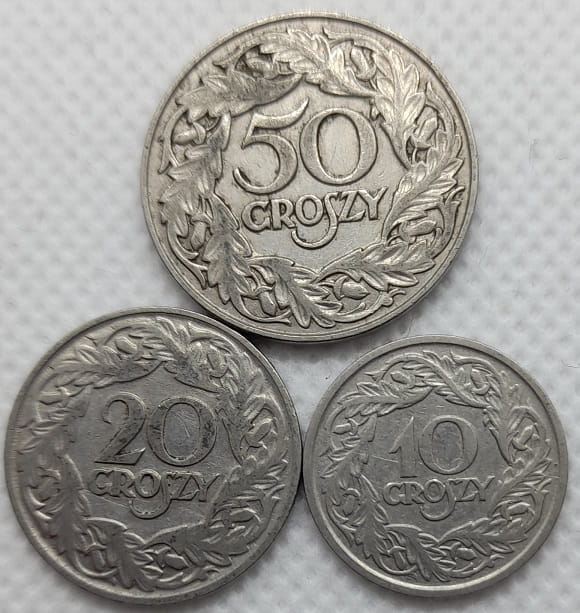 Zestaw 10, 20, 50 gr 1923 r. /2
