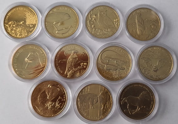 Zestaw 2 zł GN Zwierzęta świata nr. 1 11 sztuk