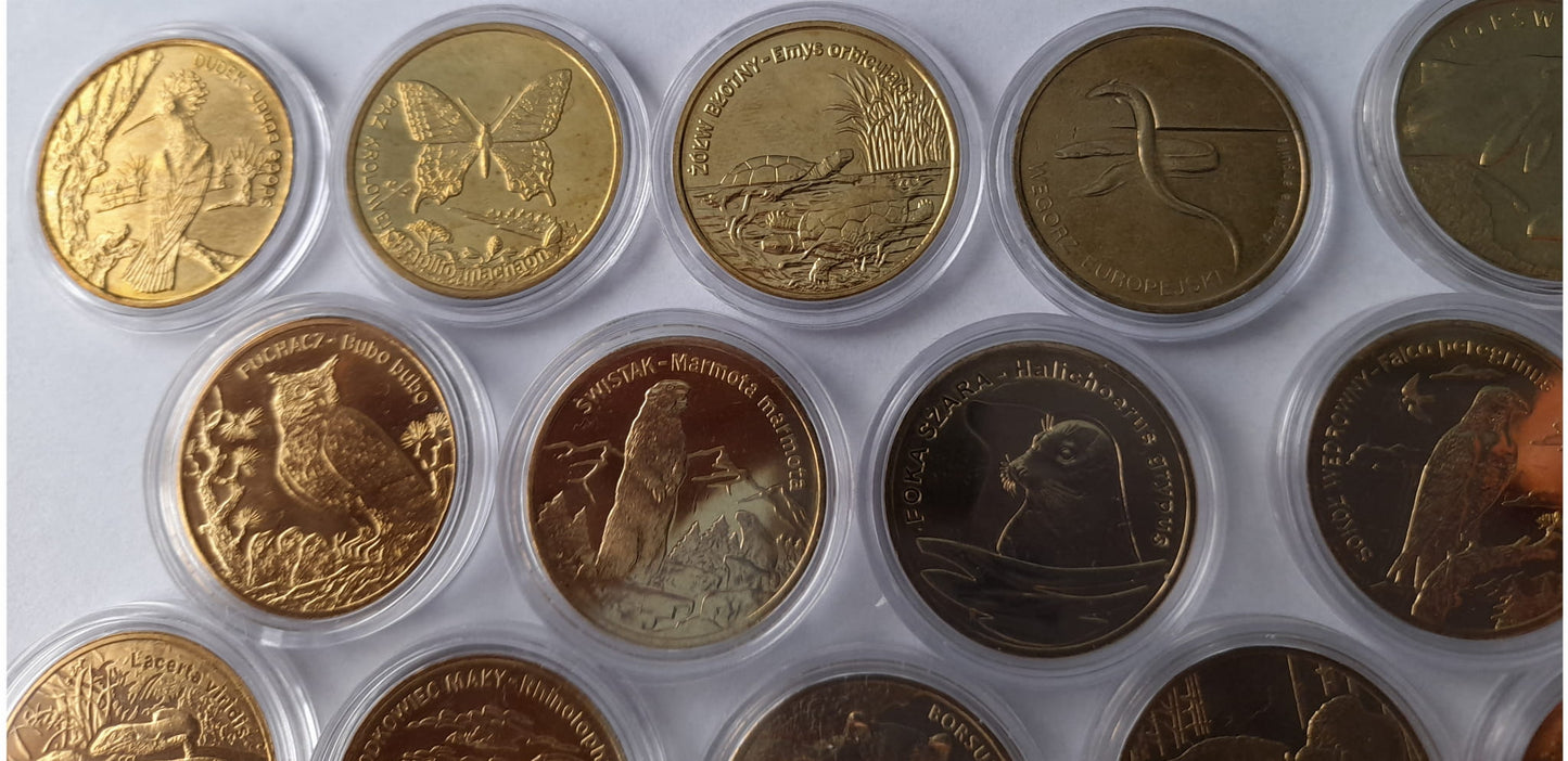 Zestaw 2 zł GN Zwierzęta świata nr. 1 14 sztuk