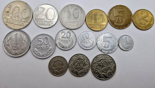 Zestaw monet obiegowych PRL 1923-1990 15 szt