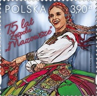 Znaczki 75 lat zespołu Mazowsze arkusz 2023 5355