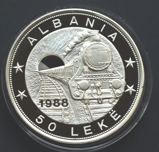 50 LEKE Pociąg train 5 OZ Albania