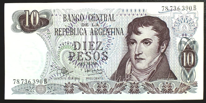 10 Pesos - Argentyna 1970 r.