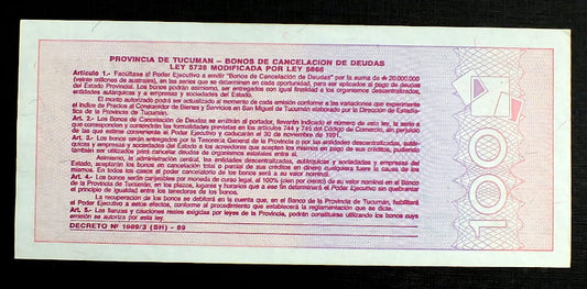 10 Australes -  Argentyna Provincia de Tucuman