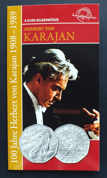 5 euro 100 rocznica urodzin - Herbert von Karajan - Austria