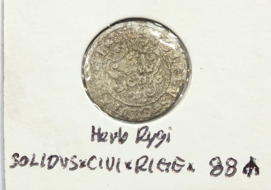 Szeląg Waza III 1588 Ryga R8!!