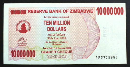 10000000 Dollars - Zimbabwe