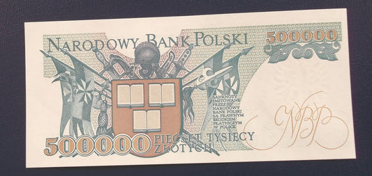 500000 zł Henryk SIENKIEWICZ 1990 UNC