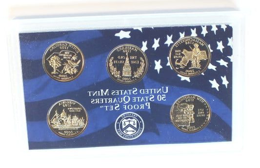 zestaw 5 x 25 centów PROOF