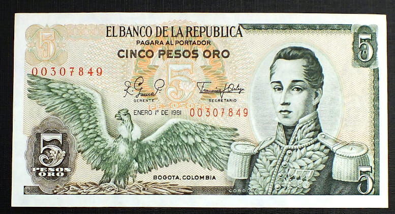 5 Pesos Oro - Kolumbia 1981 r.