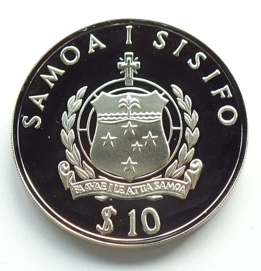 10 DOLLARS KON -TIKI 1988 SILVER 1 OZ SAMOA