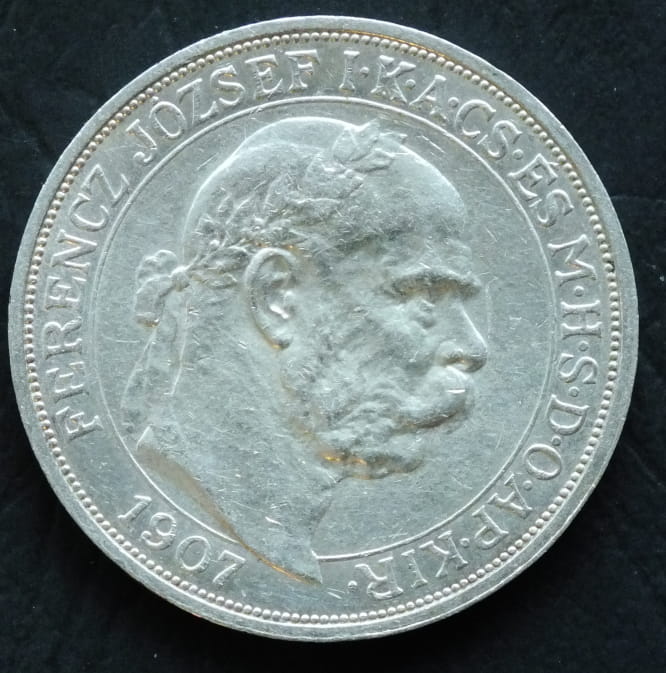 5 koron - 40. rocznica koronacji Franciszka Józefa I  1907 r.