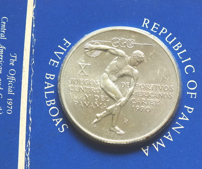 5 balboas Olimpiada 1970 Panama