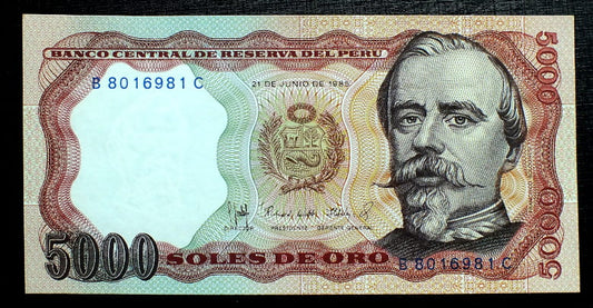 5000 Soles de Oro - Peru 1985 r.